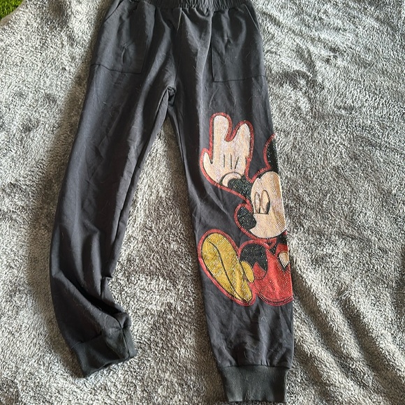 Mickey Mouse Embellished Jogger Style Pants Size Large - Picture 1 of 3